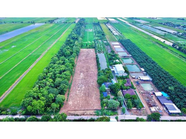 ที่ดินจัดสรร 9 แปลง ที่ถมแล้ว ติดถนนเลียบคลอง12
