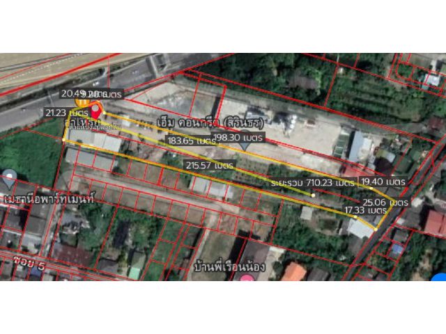 ขายที่ดินเนื้อที่ 3-1-46.6 ไร่ เขตบางพลัด หน้ากว้างติดถนนเลียบทางรถไฟ 20 เมตร  ลึก 233 เมตร ใกล้สถานีรถไฟฟ้าสายสีแดงอ่อน