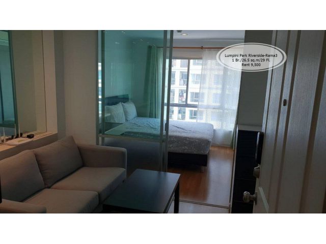 เช่า- Lumpini Park Riverside-Rama3/1 นอน /26.5 ตรม./ ชั้น 29/ตึก D/เช่า 9,500