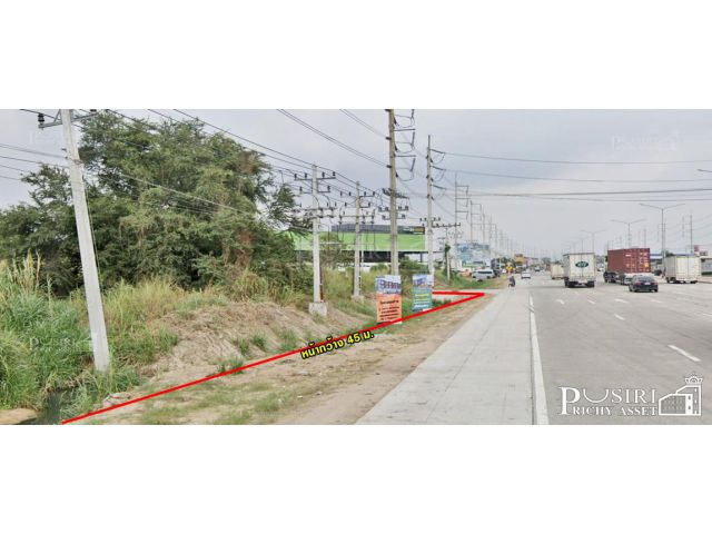 ที่ 6.5 ไร่ ตรงข้ามนิคมอุตสาหกรรมปิ่นทอง1 เด่น ใกล้มอเตอร์เวย์ 7 เติมคุณค่าด้วยถนน 3 ด้าน ถมเต็มพื้นที่