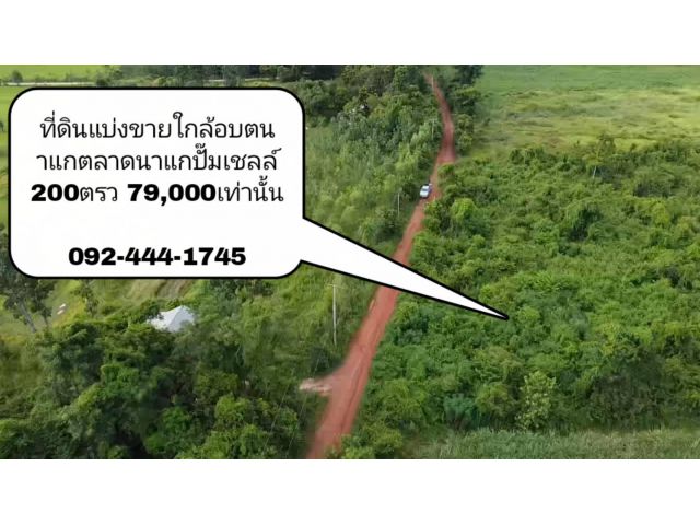 R072-027ขายด่วนที่ดินเริ่มต้น  200 ตรว. เพียง  79,000 เท่านั้น