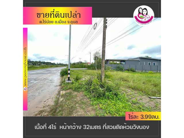 ขายที่ดินเปล่าแปลง 4ไร่ เหมาะทำบ้านโครงการบ้านจัดสรร