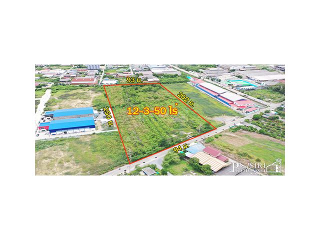 สร้าง โรงงานได้ 13,000 ตารางเมตร กับที่ สีม่วงเกือบ 13 ไร่ ฮวงจุ้ยดี หน้ากว้าง 94 ม. หันทิศใต้ รถเทรลเลอร์เข้า - ออก