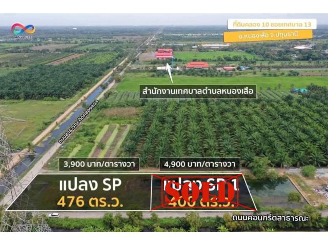 ขาย - ที่ดินขนาด 476.00 ตารางวา    บึงบา หนองเสือ ปทุมธานี   TRL-23