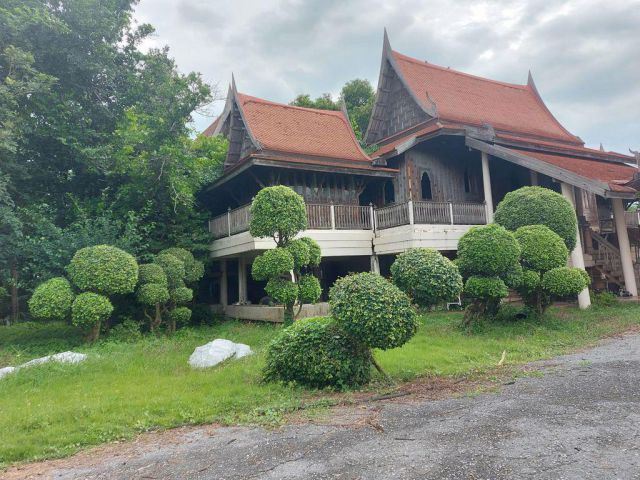 ขายที่ดินถมแล้ว ติดริมบึงนายพล ประชาร่วมใจ 43  คู้ซ้าย  เนื้อที่ 14 ไร่กว่า พร้อมบ้านเรือนไทยไม้สัก 4 หลัง และสระว่ายน้ำ