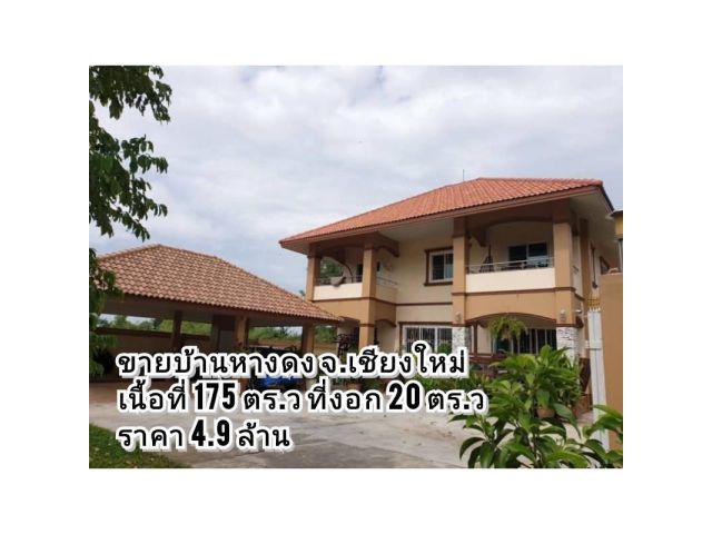 ขายบ้านหางดง พร้อมเฟอร์นิเจอร์ เนื้อที่ 175 ตร.ว. แถมที่ดินงอกอีก 20 ตร.ว ต.น้ำแพร่ อ.หางดง จ.เชียงใหม่