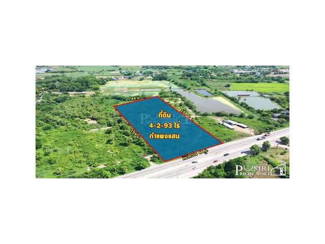 ให้ เช่าที่ดิน 4.5 ไร่ เด่น ติดถนน ทำเลดี ใช้งานได้ หลากหลาย ย่านกำแพงแสน ติดถนน เส้นมาลัยแมน-สุพรรณบุรี - KK3791S