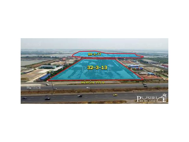 ขายที่ดิน 121 ไร่ ติดถนน พระราม 2 ขาออก กม.60 หน้ากว้างถึงใจ 155 เมตร ราคา สุดพิเศษเพียง 6,250/ตารางวา