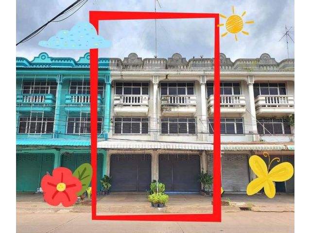 ขายอาคารพาณิชย์หลังตลาดพนม 3 ชั้น 2 คูหา 42 ตรว. 4 ห้องนอน 2 ห้องน้ำ หน้าหมู่บ้านพนมแลนด์  จ.ฉะเชิงเทรา