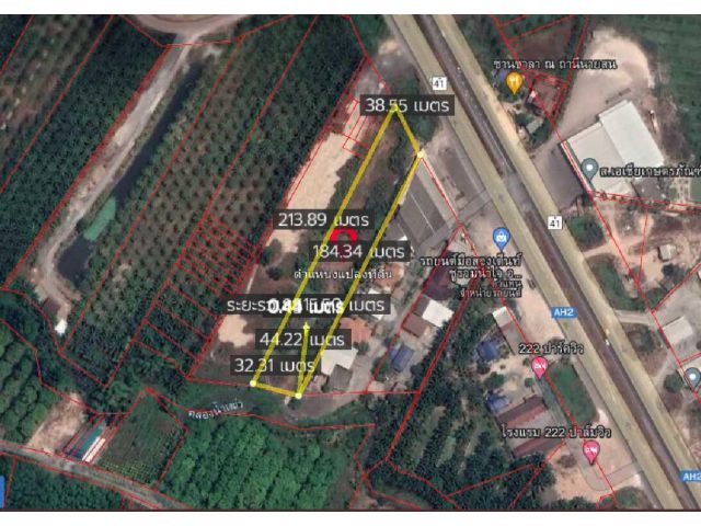 ขายที่ดินเปล่าเนื้อที่ 4 ไร่ 37 ตรว. ติดถนนเอเชีย 41 ฝั่งขาขึ้น ราคา 32 ล้านบาท พิกัด อ.เวียงสระ