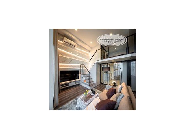 เช่า- Knightsbridge Space รัชโยธิน/1 ห้องนอน Duplex / 37 ตร.ม. /ชั้น  28 ใกล้ BTS พหลโยธิน/ เช่า 26,000