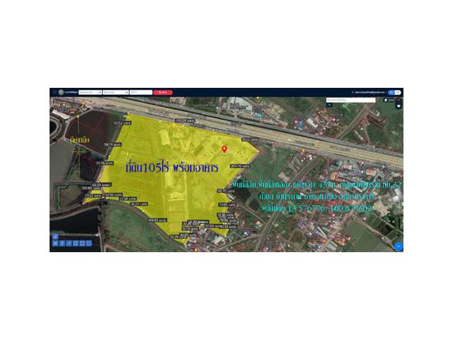 ขายที่ดิน105ไร่ พื้นที่สีเหลือง หน้ากว้าง 435ม. ถนนบางนา-ตราด กม.32 ต.บ้านระกาศ อ.บางบ่อ สมุทรปราการ