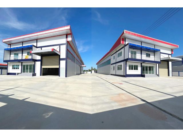 S413 ขาย-เช่า โรงงานสร้างใหม่ 2.5 ไร่ 2400 ตรม. 2 หลังคู่ กระทุ่มแบน สมุทรสาคร สร้างใหม่ ราคาถูก