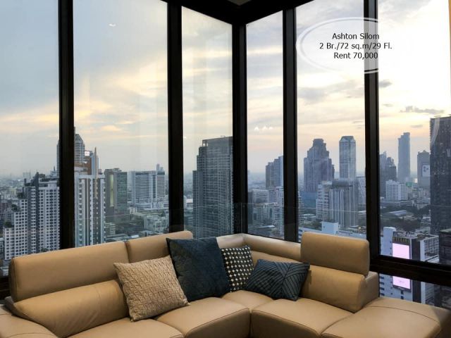 เช่า- Ashton Silom / 2 นอน /72 ตรม./ชั้น 29 /ใกล้ BTS ศาลาแดง เช่า 70,000