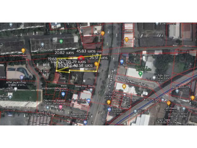 ขายด่วนที่ดินติดถนนจรัญสนิทวงศ์ เนื้อที่ 345 ตรว. ใกล้สถานีรถไฟฟ้าสถานีบางอ้อเพียง 700 เมตร ใกล้ทางด่วนพระราม 7