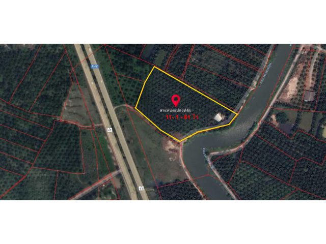 ขายที่ดินสวนปาล์มเนื้อที่ 11 – 1 – 61 ไร่ ขายไร่ละ 3 ล้านบาท อยู่ย่านโรงงานอุตสาหกรรม ห่างจากถนนเอเชีย 18 เมตร