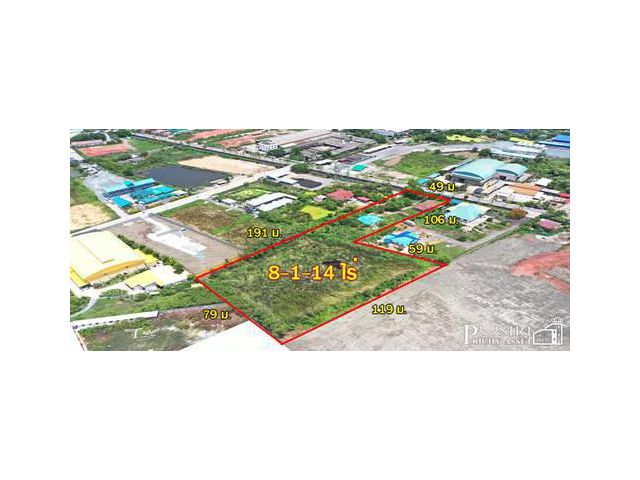 สร้างโรงงาน ได้กว่า 6,500 ตร.ม.บน ที่ดิน 8 ไร่เศษ ติดคลอง เดินทางสะดวก เพียง 1.3 กม. ถ. เอกชัย และ 2.3 กม. ถ.พระราม 2