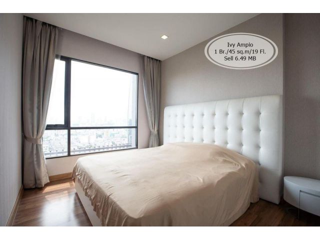 ขาย- Ivy Ampio / 1 ห้องนอน/ 45 ตรม. /ชั้น 19 /ใกล้ MRT ศูนย์วัฒนธรรม ขาย 6.49 ล้าน