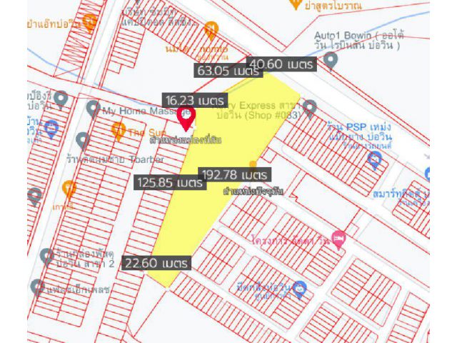 ขายที่ดินบ่อวิน 5.5 ไร่ ติดถนนเส้น 1032 หลังโรบินสันบ่อวิน ใกล้ถนนเส้น 331 - 450 เมตร อ.ศรีราชา จ.ชลบุรี