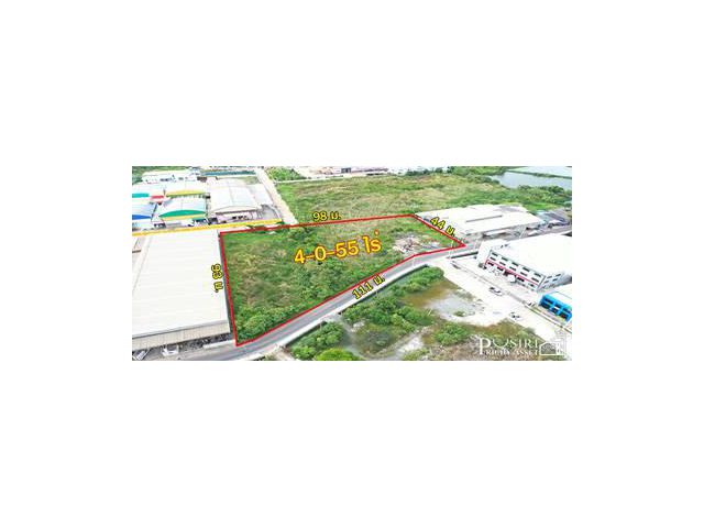สร้างโรงงาน สวย 4 ไร่ หน้ากว้างเด่น 111 ม. เทรลเลอร์ เข้า-ออก สะดวก ติดถนน ซ.ราษฏร์สามัคคี 5 ใกล้ถนนเศรษฐกิจเพียง 1.1 กม