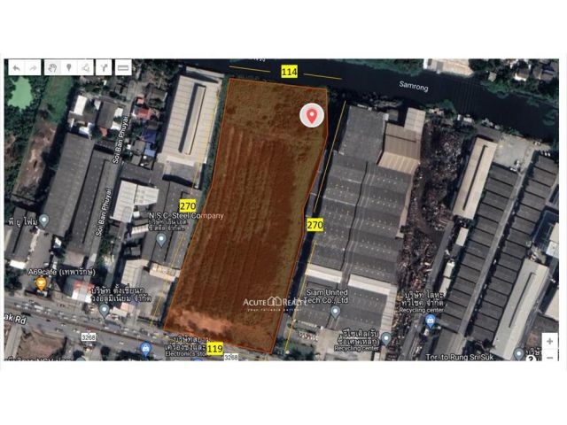 ขายที่ดินติดถนนใหญ่บนถนนเทพารักษ์ใกล้ทางด่วน