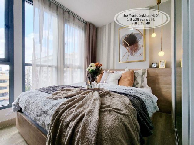 ขาย- The Moniiq Sukhumvit 64/1 ห้องนอน / 28 ตร.ม. /ชั้น 6 ใกล้ BTS ปุณณวิถี ขาย 2.19 ล้าน