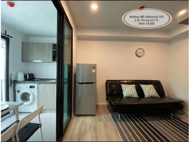 เช่า- Notting Hill Sukhumvit 105/ 2 นอน/42 ตรม./ชั้น 2 /ใกล้ BTS แบริ่ง เช่า 14,000