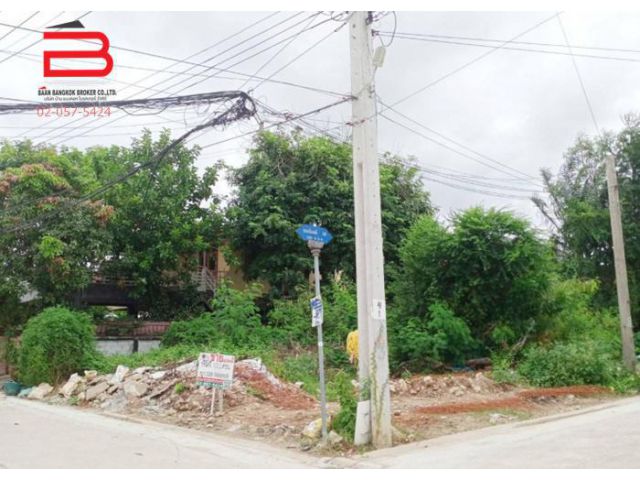 ที่ดินเปล่า แปลงมุม หมู่บ้าน พัฒนาสมบัติ ซอยฉิมพลี 28 เนื้อที่ 101 ตร.ว. ถนนฉิมพลี เขตตลิ่งชัน