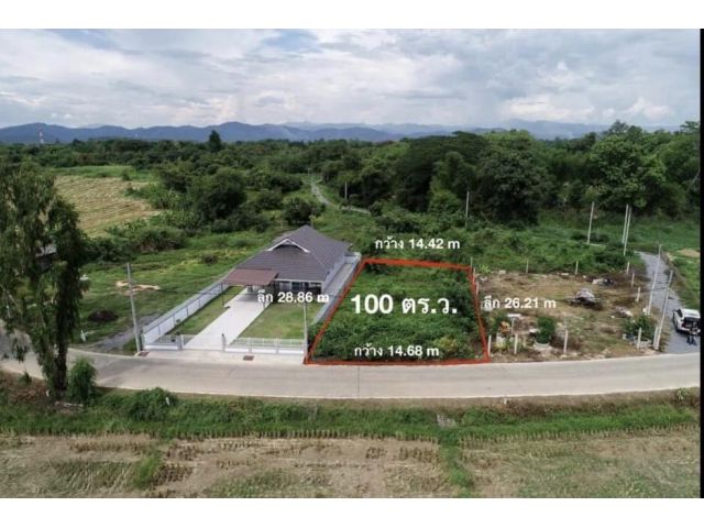 ที่ดินติดถนนคอนกรีต พร้อมสร้างบ้าน ตำบลเมืองเล็น อำเภอสันทราย