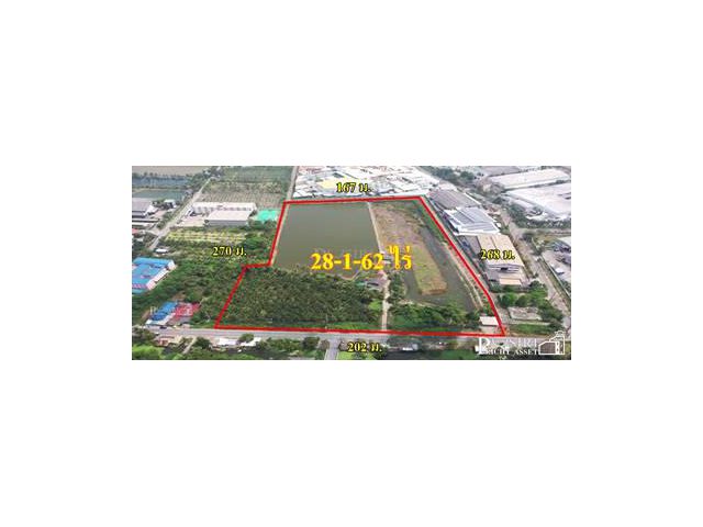 ขายที่ สวยเด่น สร้าง โรงงานได้ทุกประเภท หน้ากว้าง 202 เมตร ขนาด 28 ไร่ 162 วา ติดคลอง ถนนกว้างใช้รถเทเลอร์ ได้สะดวก ใกล้