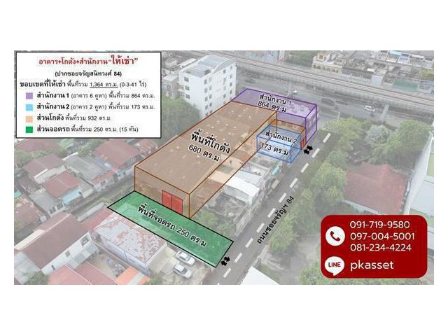 โกดังและอาคารสำนักงานให้เช่าระยะยาว ทำเลใจกลางเมือง ติดถนนจรัญสนิทวงศ์ ห่างจาก MRT บางพลัดเพียง 300 ม.