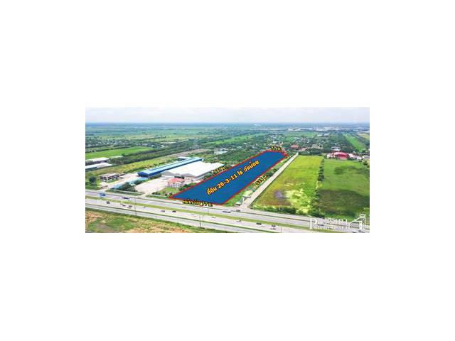 ขาย ที่ถมแล้ว 25 ไร่ ทำเลดีเด่นเห็นได้ชัด เดินทางสะดวกติดทางคู่ขนานถนนพหลโยธิน-อยุธยา ถูกกว่าราคาตลาด - KK3586S