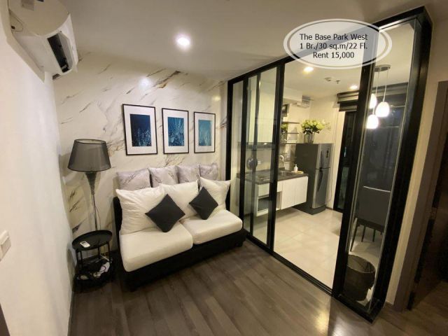 เช่า- The Base Park West /1 ห้องนอน/ 30 ตร.ม. /ชั้น  22 ใกล้ BTS อ่อนนุช เช่า 15,000