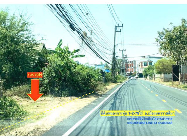 ##ขายที่ดินหนองกระทุ่มในเมืองโคราช ใกล้ถนนสุระ 2 เนื้อที่ 1-2-79ไร่ ถมแล้ว หน้า 15เมตร เหมาะทำเป็นร้านอาหาร หอพัก ##