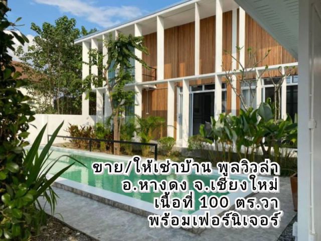 ขายและให้เช่าบ้านหางดง จ.เชียงใหม่ บ้านพลูวิลล่า เนื้อที่ 100 ตร.ว ใกล้กาดฝรั่ง 4 ห้องนอน 4 ห้องน้ำ
