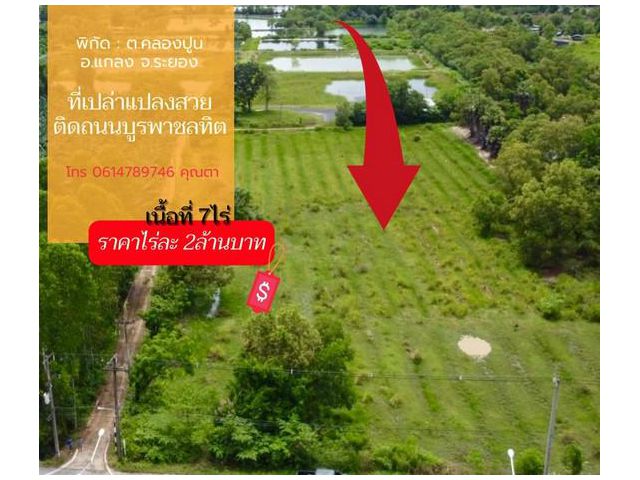 ขายที่ดินเปล่าแปลงสวย ติดถนนลาดยาง