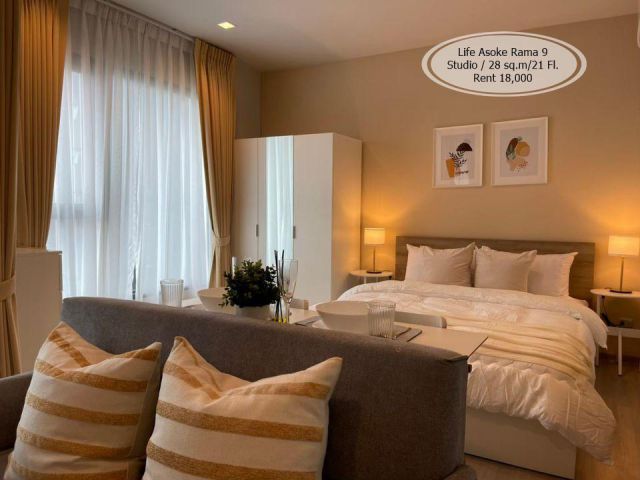 เช่า- Life Asoke Rama 9/ Studio / 28 ตร.ม. /ชั้น 21 ใกล้ MRT พระราม 9 เช่า 18,000