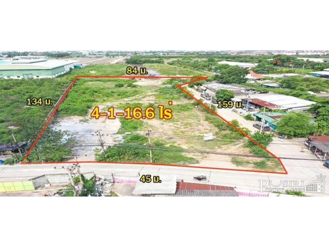 สร้างได้ทุกโรงงาน ที่สีม่วงแท้ 4 ไร่เศษ ถมพร้อมใช้ ติดถนน 2 ด้าน ใกล้ทั้งถนนพุทธสาครและถนนเศรษฐกิจ KK5093S