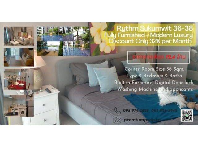 ขาย - เช่า Rhythm สุขุมวิท 36-38 ห้องคอนเนอร์
