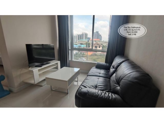 เช่า&ขาย- The Sky Sukhumvit /1 นอน/ 31 ตร.ม. /ชั้น 3 ใกล้ BTS อุดมสุข เช่า 10,000 /ขาย 3 ล้าน