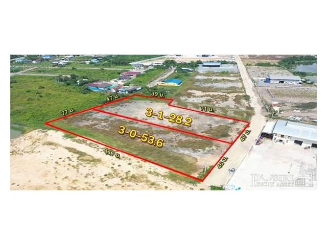 ขาย ที่สวยสร้างโรงงาน 3 ไร่เศษ 2แปลงสุดท้าย ของโครงการ เป็นส่วนตัว ถมพร้อมใช้ อยู่พันท้ายใกล้เส้นสาริน - KK3608S