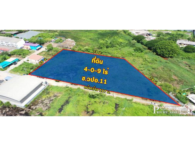 สร้างโรงงานได้ทุกประเภท พื้นที่สีม่วง 4 ไร่ พร้อมหน้ากว้างถึง 117 เมตร เดินทางง่าย ใกล้ถนนเศรษฐกิจเพียง 800 ม. KK3667S