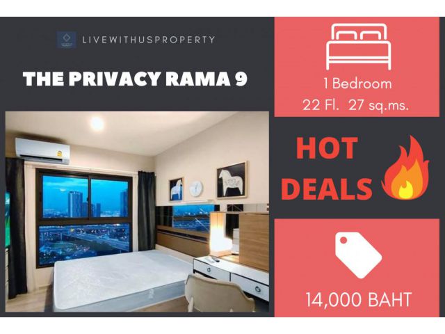 เช่าด่วน!! ราคาดีมาก ห้องแต่งสวยมาก The Privacy Rama 9