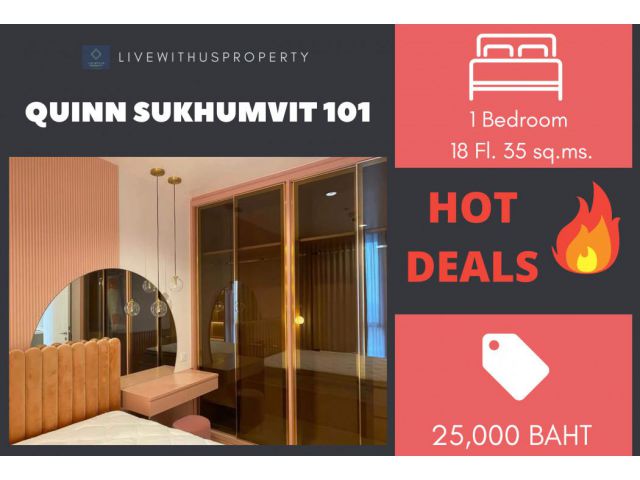 เช่าด่วน!! ราคาดีมาก ชั้นสูง ห้องแต่งสวยมาก  QUINN Sukhumvit 101