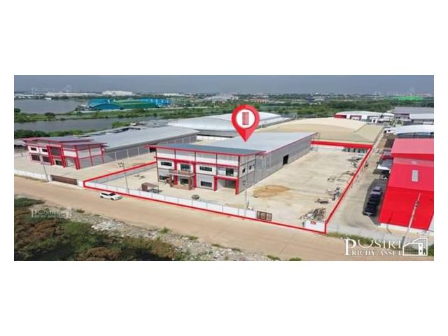 ใหม่กริบกับโรงงาน ย่านพันท้าย 2.5 ไร่ พื้นที่ใช้สอย 1,280 ตร.ม. ขอใบ รง.4 ได้ เทรลเลอร์เข้าสะดวกพร้อมพื้นที่ต่อเติม