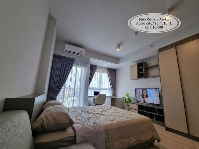 เช่า- Ideo Rama 9-Asoke / Studio / 26.7 ตร.ม. /ชั้น 10 ใกล้ MRT พระราม 9 เช่า 16,000