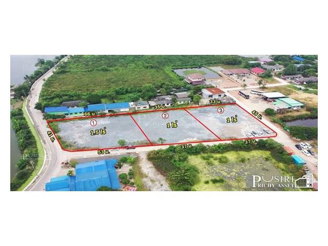 แบ่งขาย ที่สร้างโรงงาน 1-3.5 ไร่ ถมพร้อม รูปทรงสวย ติดถนน 3 ด้าน เดินทางสะดวกใกล้ถนนเศรษฐกิจเพียง 750 ม. เชื่อมต่อ คลองส