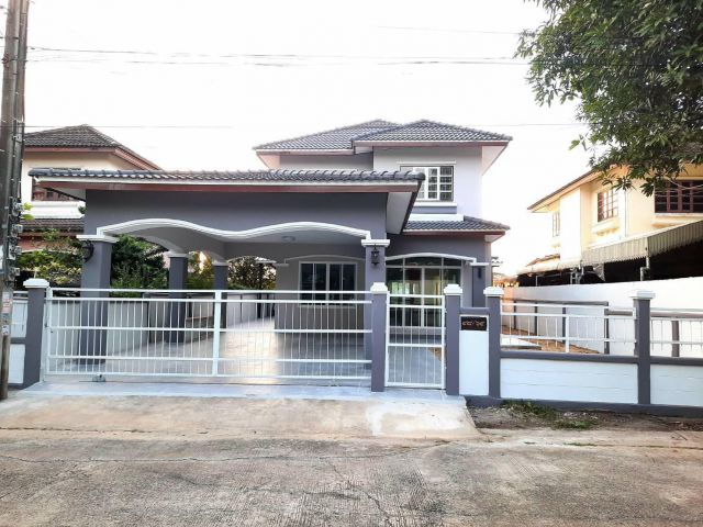 บ้านเดี่ยว 2 ชั้นมีห้องนอนชั้นล่าง #หมู่บ้านเคซีการ์เด้นโฮม9 รีโนเวทสวย พร้อมอยู่ โรงรถใหญ่มาก ใกล้สถานีรถไฟฟ้ามีนบุรี
