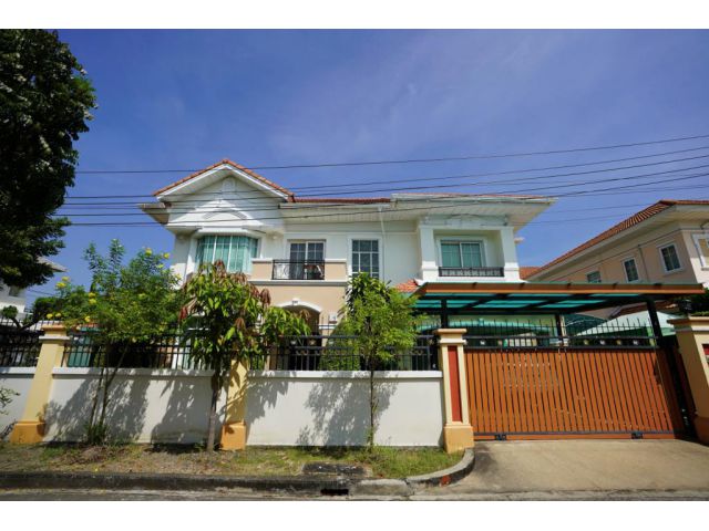 ขายบ้านเดี่ยว 2 ชั้น บ้านเดี่ยว เพอร์เฟค มาสเตอร์พีซ รัตนาธิเบศร์ ขนาด 125.2 ตร.วา แบบบ้าน เอกธาดา บ้านตัวอย่างหลังมุม มีเรือนรับรอง