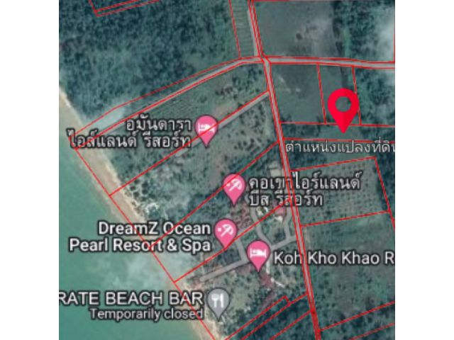 PK469ขายที่ดินใกล้ทะเลบนเกาะคอเขาพังงาชายหาด บนเกาะคอเขา ตะกั่วป่า ติดถนนสาธารณะ ที่เป็นสี่เหลี่ยมผืนผ้า